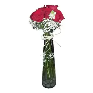 Florero en Vidrio Rosas 102
